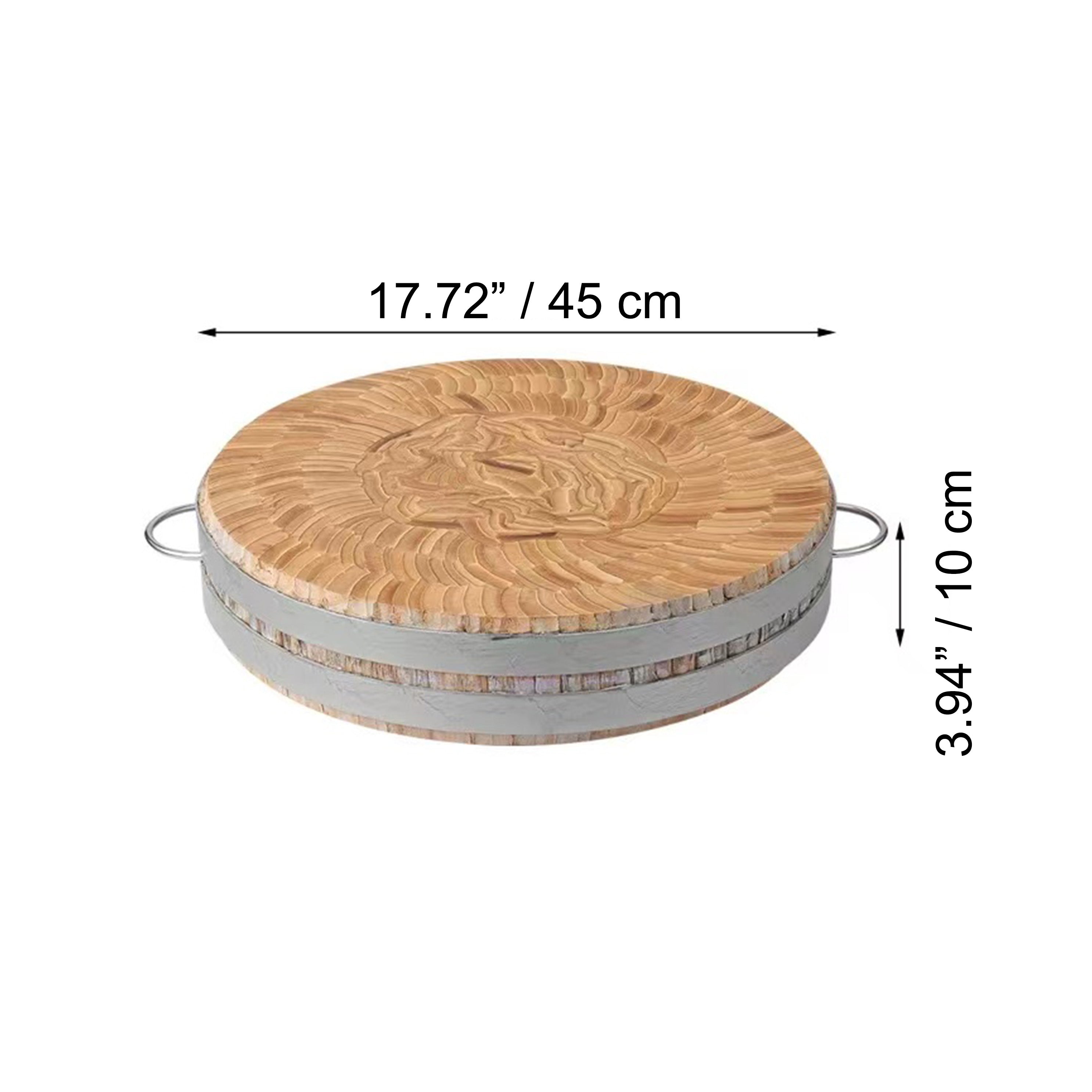 Chefco BCB-4510-1, Bamboo cutting board Round, 40cm x 10cm - Chefcoca