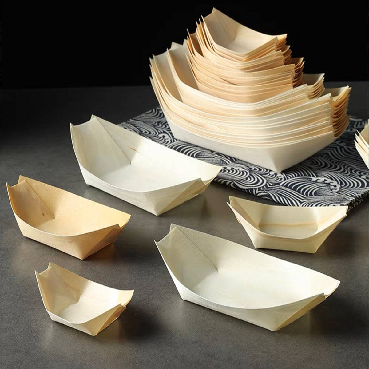 CHEFCO,DPB-4,Disposable Pine Serving Boat(4"100pcs)