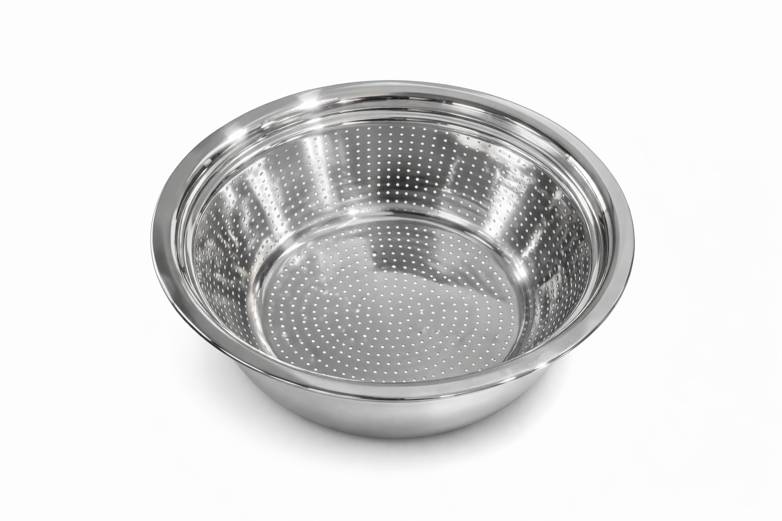 CHEFCO,DYP-X38, 15" Diameter Stainless Steel Chinese-Style Colander with 2 mm Drain Holes - Chefcoca