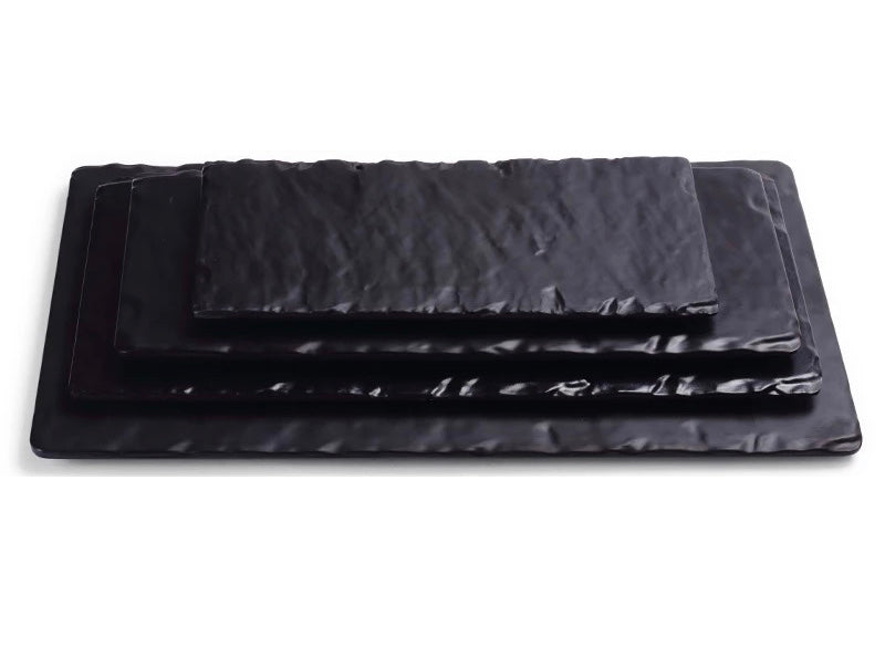 CHEFCO, M418093B,Matte Black Melamine Slab Plate( L 54.5cm/21.5" x W32.5cm/12.8" x H 2cm/0.8") - Chefcoca