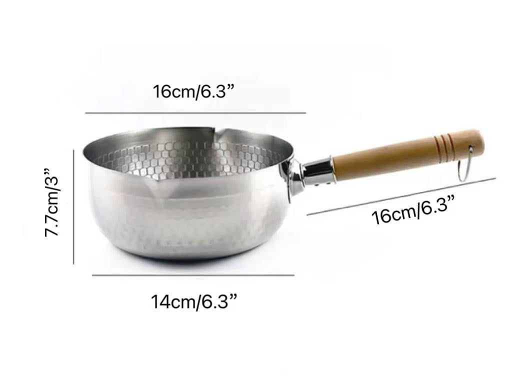 CHEFCO,GC416S,Stainless Steel Sauce Pan with Wooden Handle