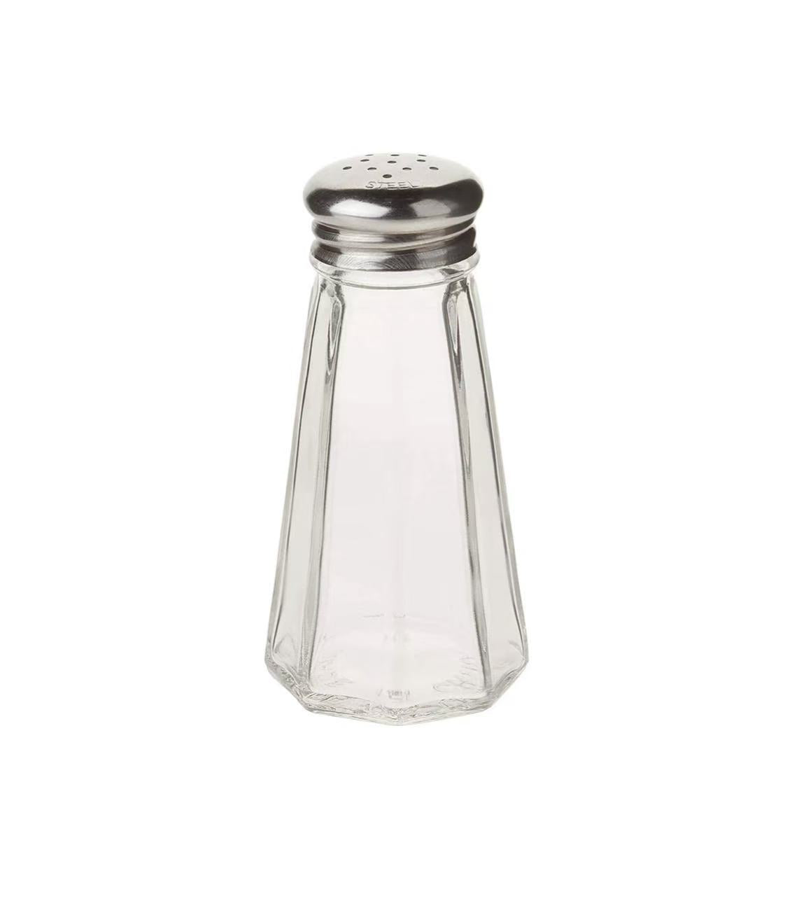 Shaker à panneaux avec couvercle en forme de champignon, 3 onces, moyen, transparent, acier inoxydable