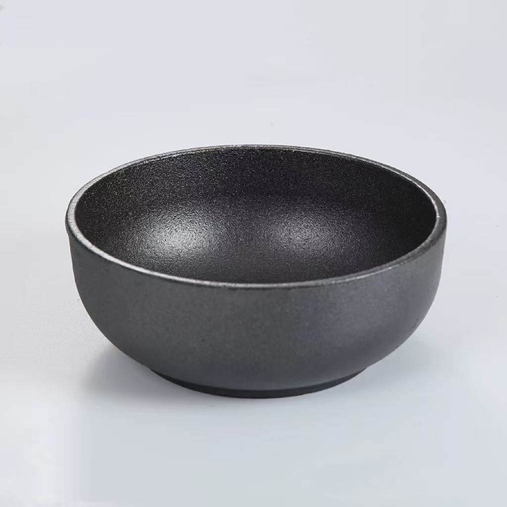 CHEFCO,IP-17, Round Cast Iron Bowl with Wooden Base(17cm/6.7") - Chefcoca