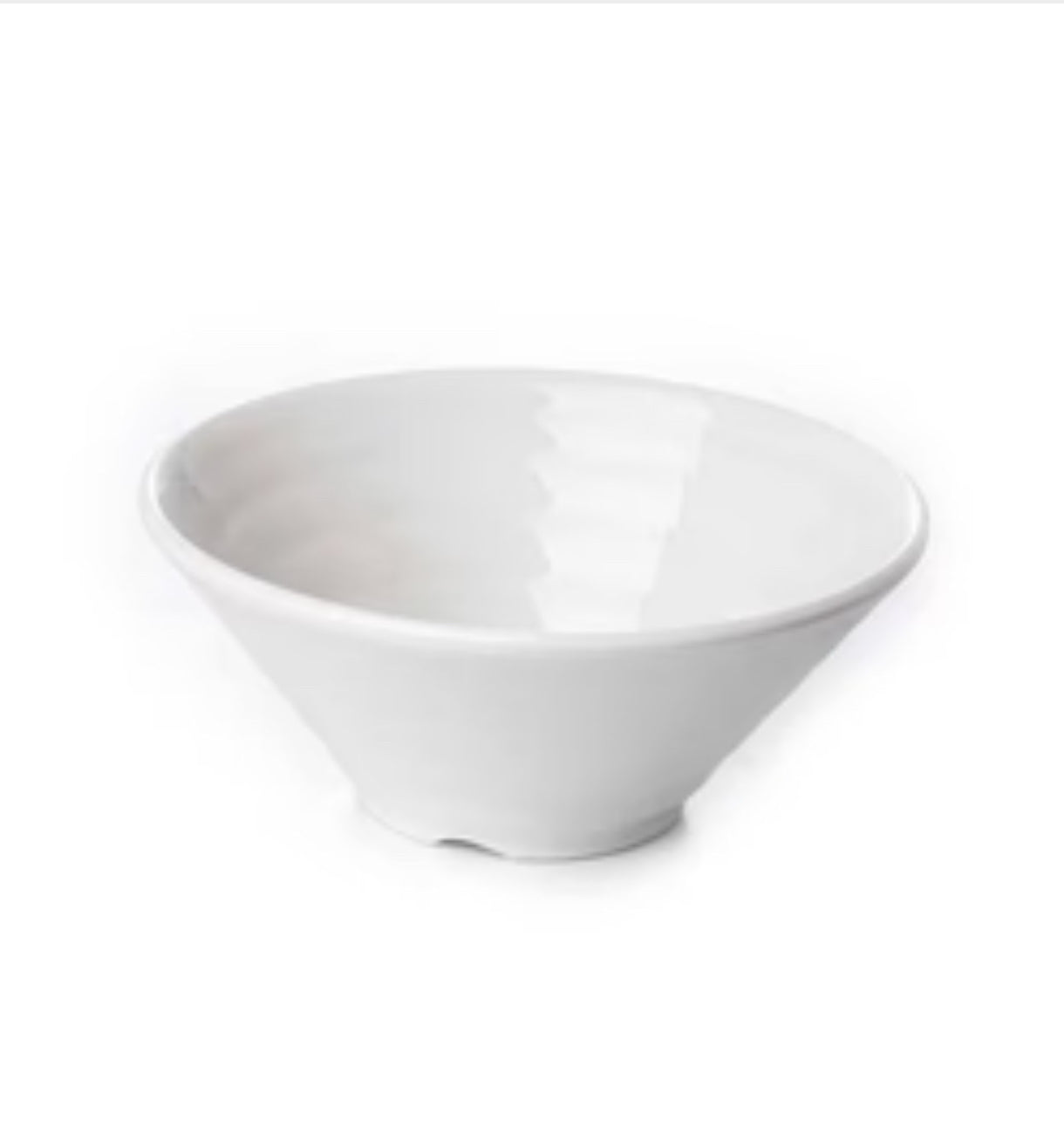 CHEFCO, J236573,Melamine White Noodle Bowl with Minimalistic Lines - Chefcoca