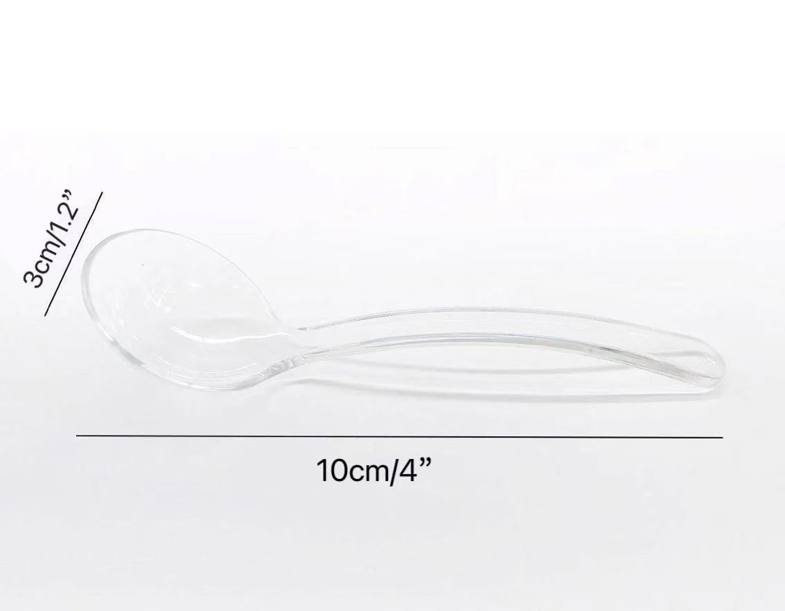 Petite cuillère transparente en PC, 1 pièce