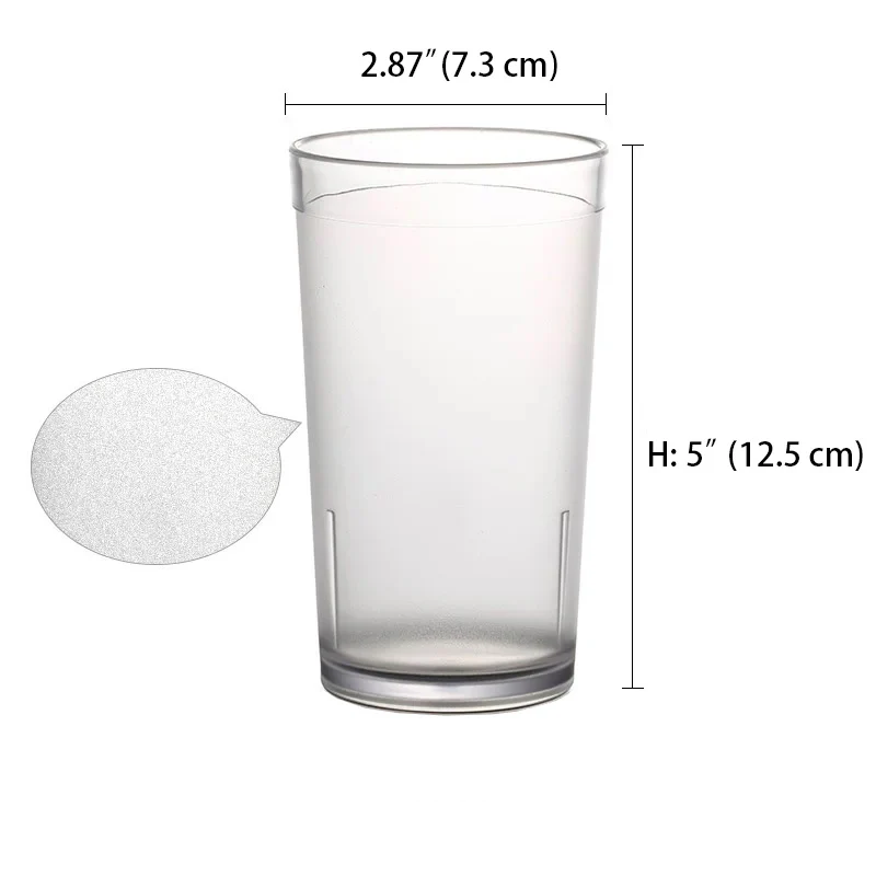 CHEFCO,JB-8501C, Clear Polycarbonate Frosted Water Cup/Tumbler (12oz) - Chefcoca