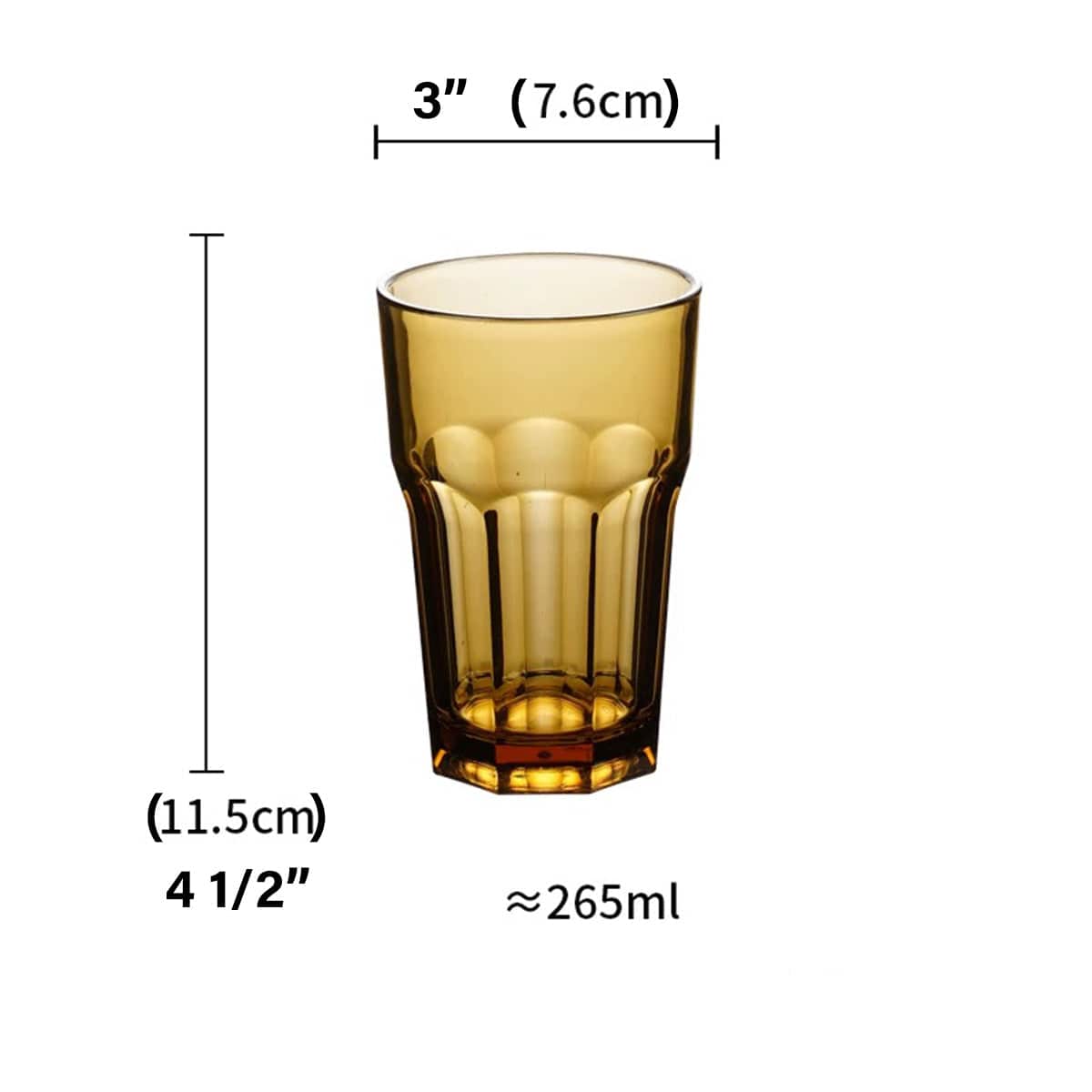 CHEFCO,JB-8574B,Polycarbonate Water Cup, Brown (9oz/265ml )