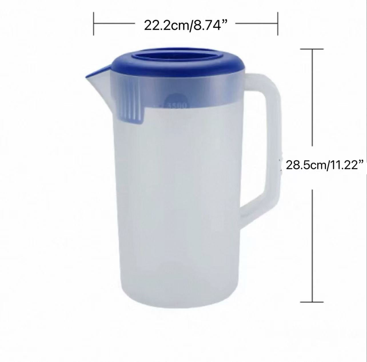 CHEFCO,JB-8907P,Plastic Water and Beverage Pitcher with Lid (3500ML)