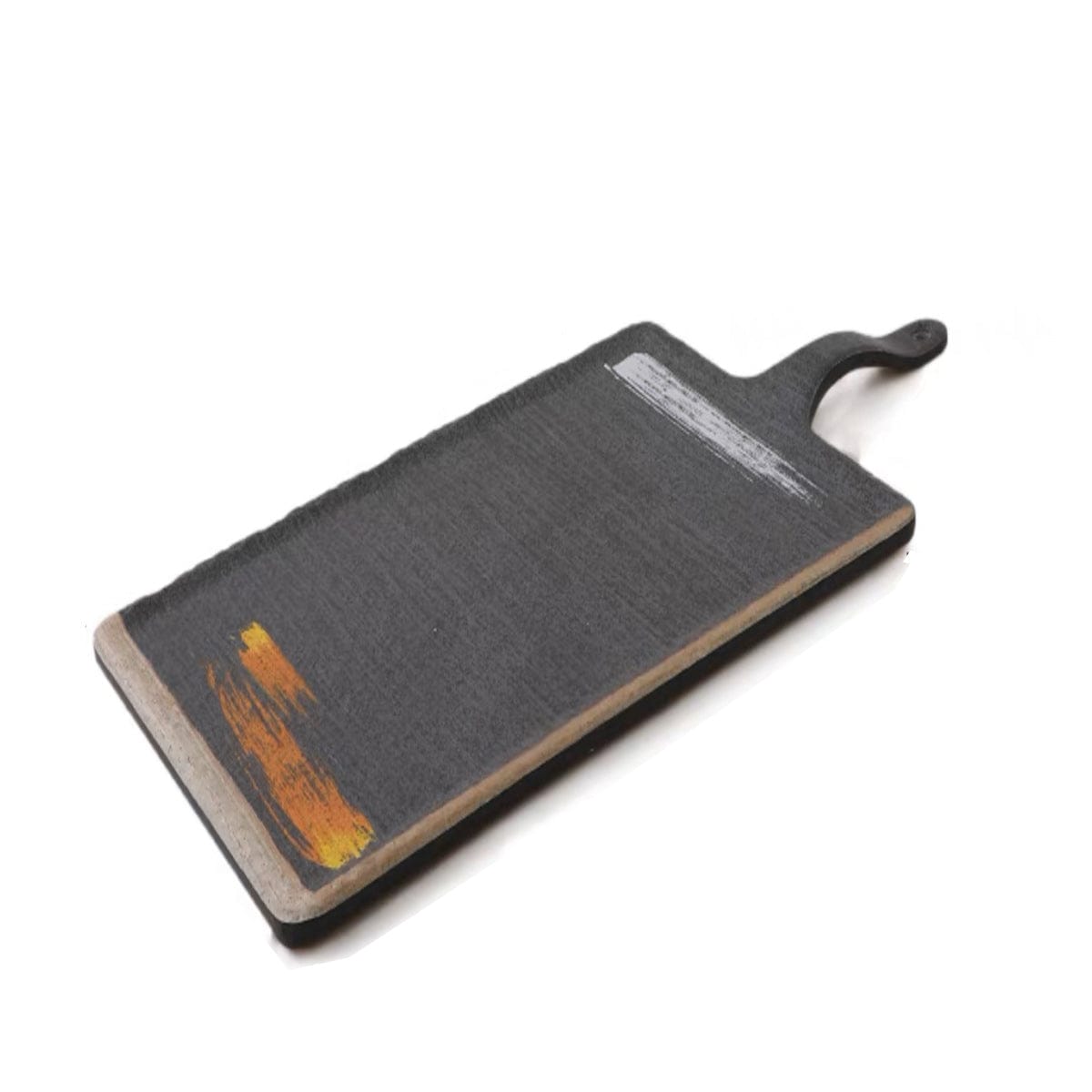 CHEFCO, JM16912G, Melamine Black Rectangular Plate with white & golden pattern - Chefcoca