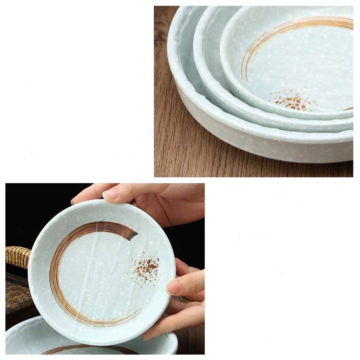 CHEFCO, JM16988LG,6.5" Melamine Light Green deep plate with golden pattern - Chefcoca