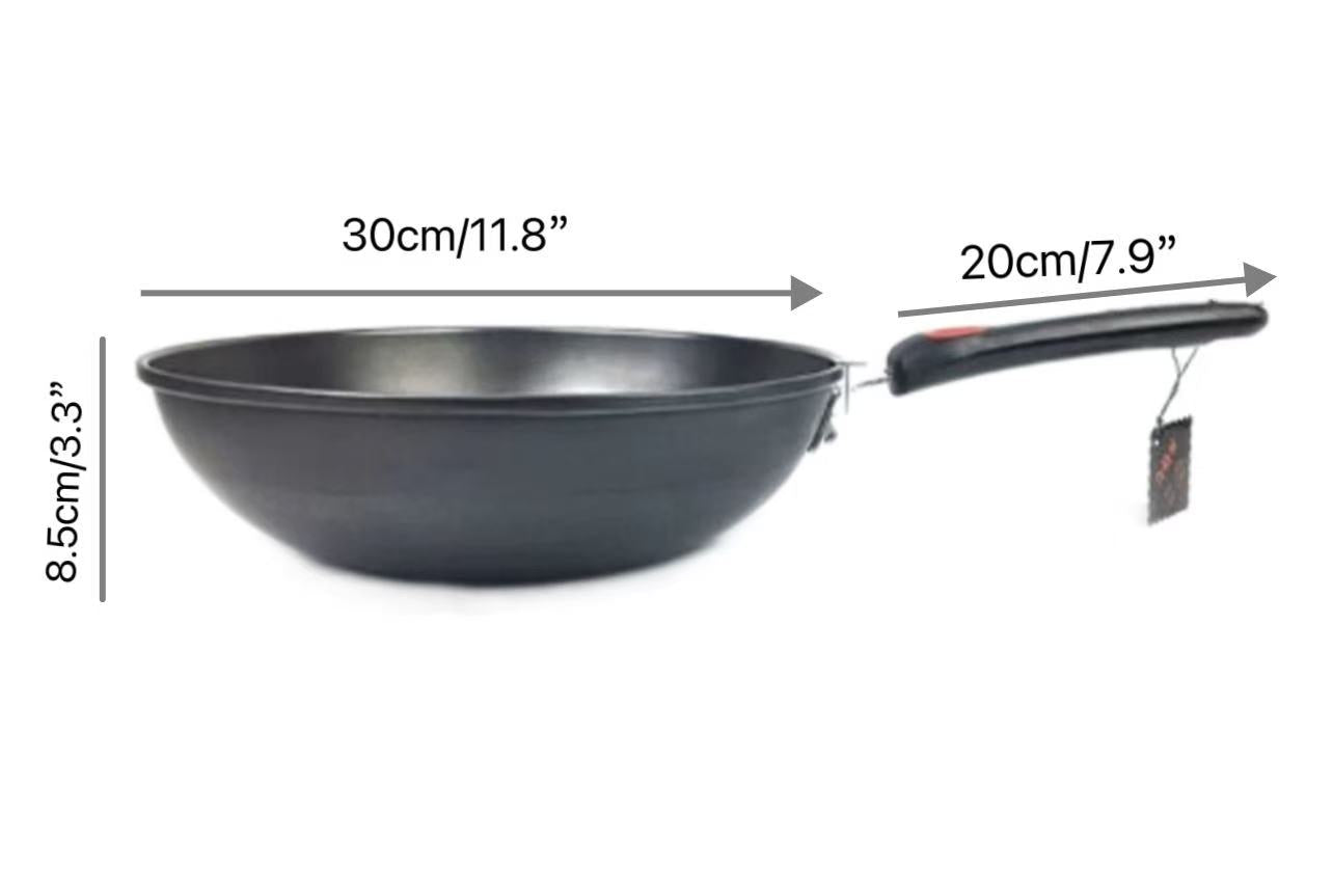 CHEFCO,JSL0596,Wok antiadhésif en acier au carbone (30CM/11.8'')