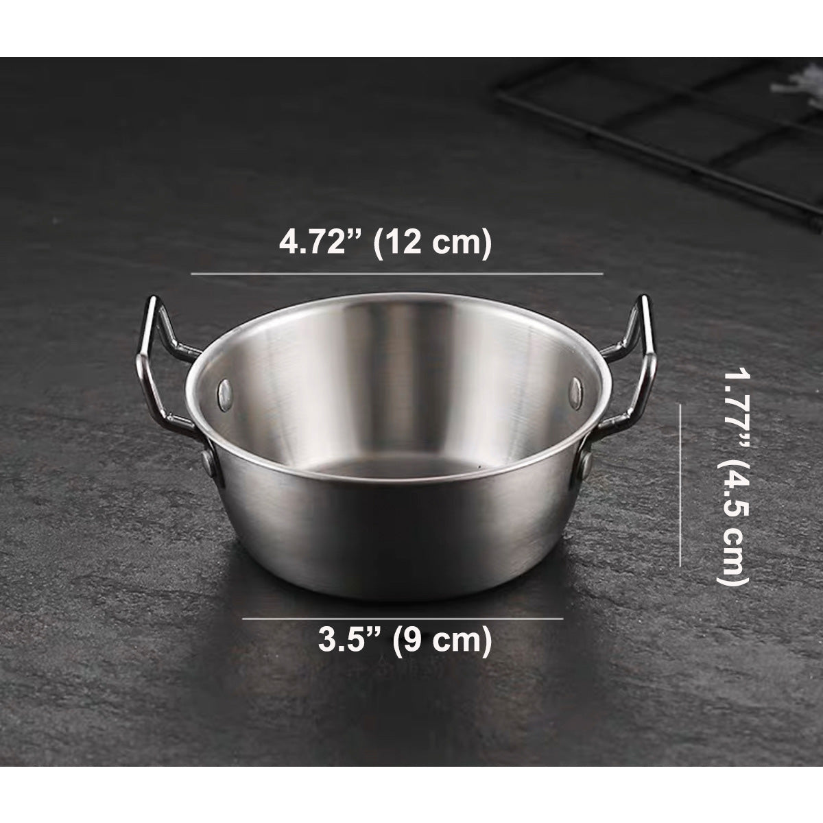 CHEFCO,KDB-12S,304 stainless steel Korean Style Bowl With Double Handles,12cm - Chefcoca