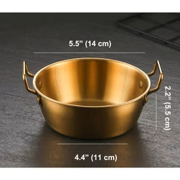 CHEFCO,KDB-14G,304 stainless steel Korean Style Bowl With Double Handles-golden