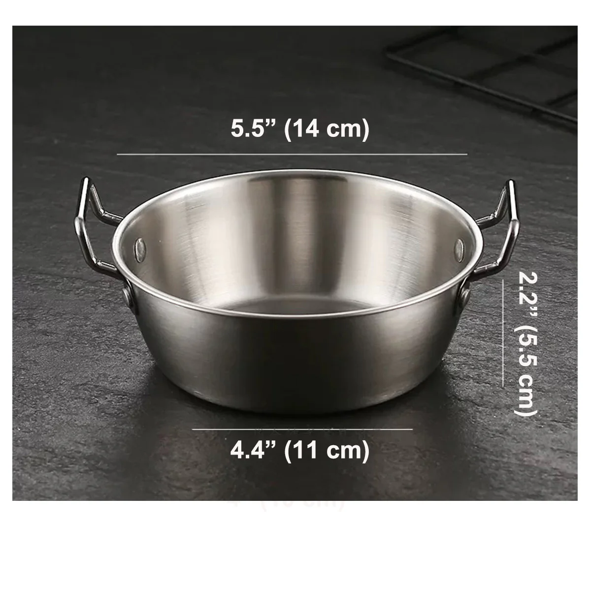 CHEFCO,KDB-14S,304 stainless steel Korean Style Bowl With Double Handles,14cm - Chefcoca