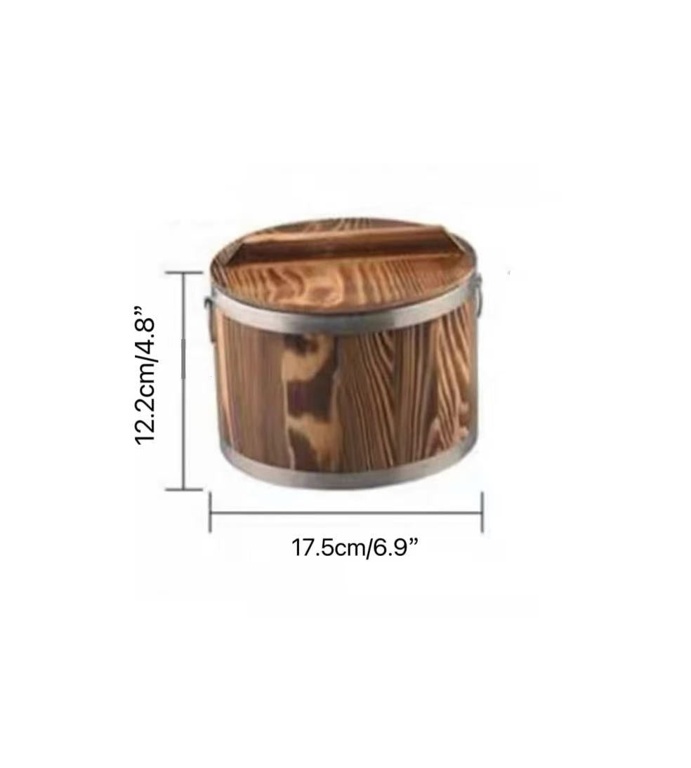 CHEFCO,KRB-18, 6.9" Pine Wood Heat-Retaining Rice Barrel with Stainless Steel Insert - Chefcoca
