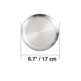 CHEFCO,KRP-17D, Silver Stainless Steel Sanding Round Plate with Rim(17cm/6.7" Dia)