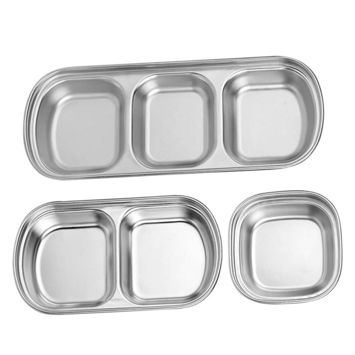 CHEFCO,KSD-3,Stainless steel Korean-style Sauce Dish-Silver(3 Compartment/90G) - Chefcoca