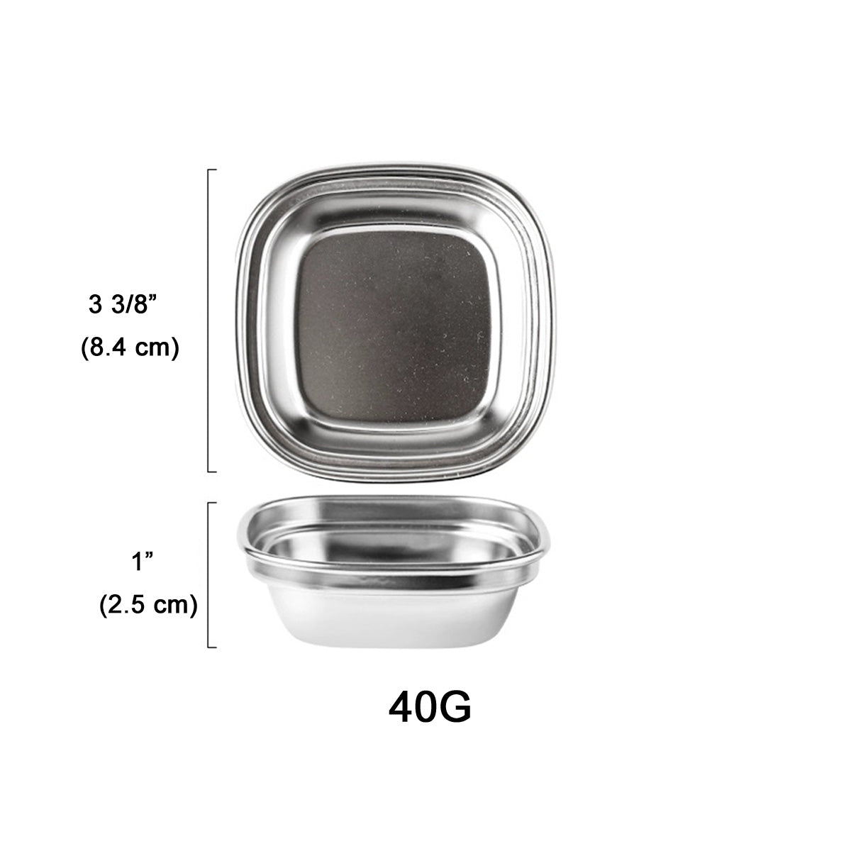CHEFCO,KSD-1,Stainless steel Korean-style Sauce Dish-Silver(1 Compartment/40G) - Chefcoca