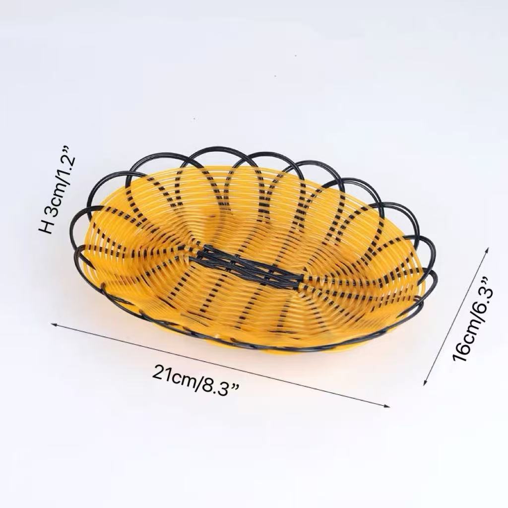 CHEFCO, OWB-21166, Panier de service ovale tressé à bordure noire