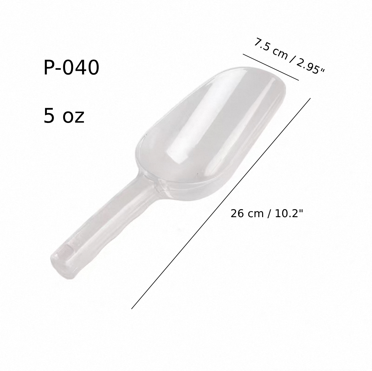 White Plastic Scoop, 64oz (P-640) - Chefcoca
