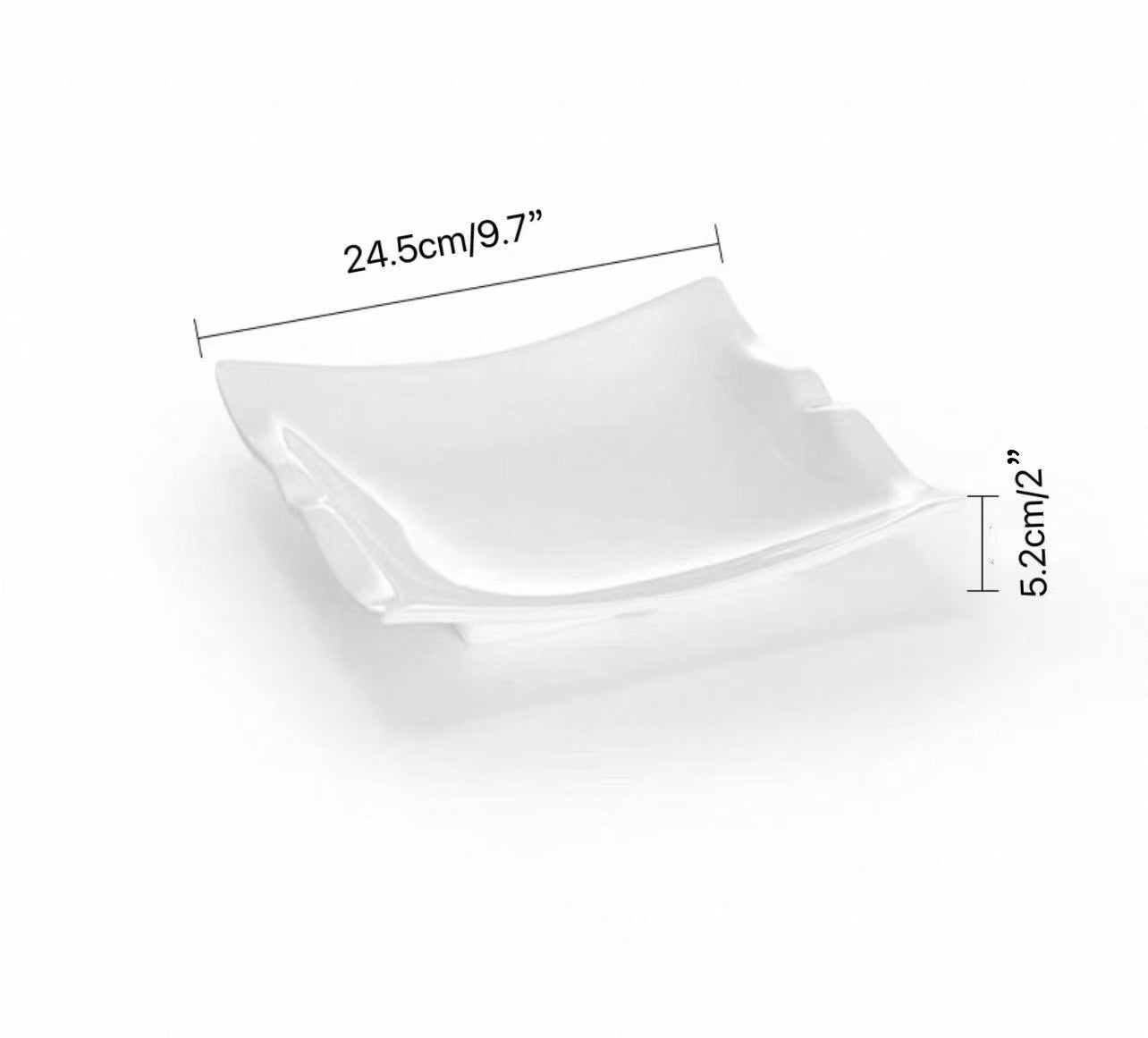 CHEFCO, P11010, 10"/24.5cm White Melamine Square Plate - Chefcoca