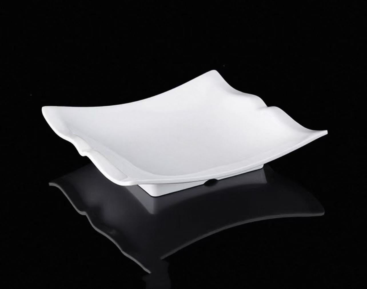 CHEFCO, P11010, 10"/24.5cm White Melamine Square Plate - Chefcoca