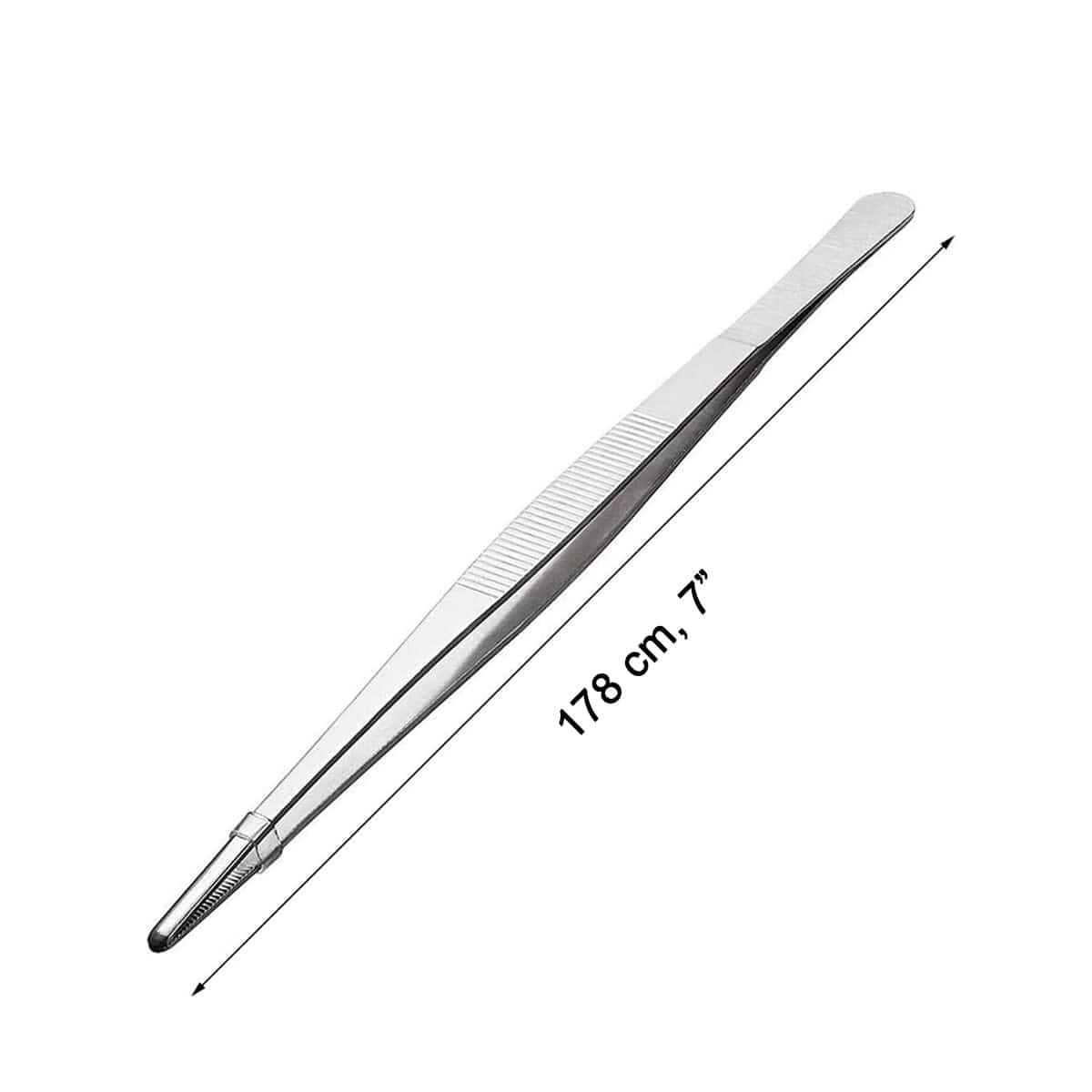 CHEFCO,PT-7S,304 Stainless Steels Tweezers with Straight Serrated Tip Professional Multi Purpose Tongs Tool for Industrial Work, Laboratory Use, Gardening - Chefcoca