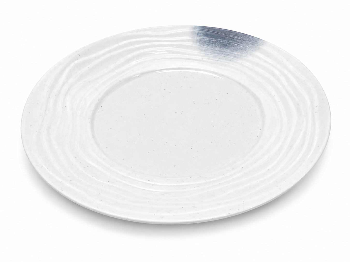 CHEFCO, PY8006K,8.7" White Round Plate With Whorl&Blue Pattern - Chefcoca