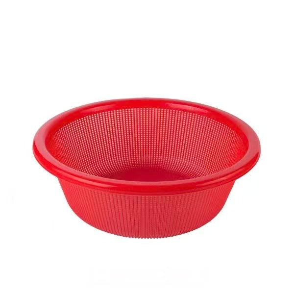 CHEFCO,RD340, Plastic Round Vegetable Wash Basket ,Red (Fine Grid)-17.3"Dia x 6.1" H - Chefcoca