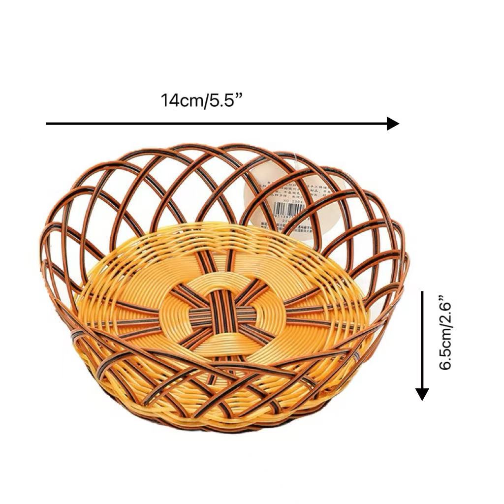 CHEFCO,RWB-146,Panier de service rond tressé à bordure noire et jaune