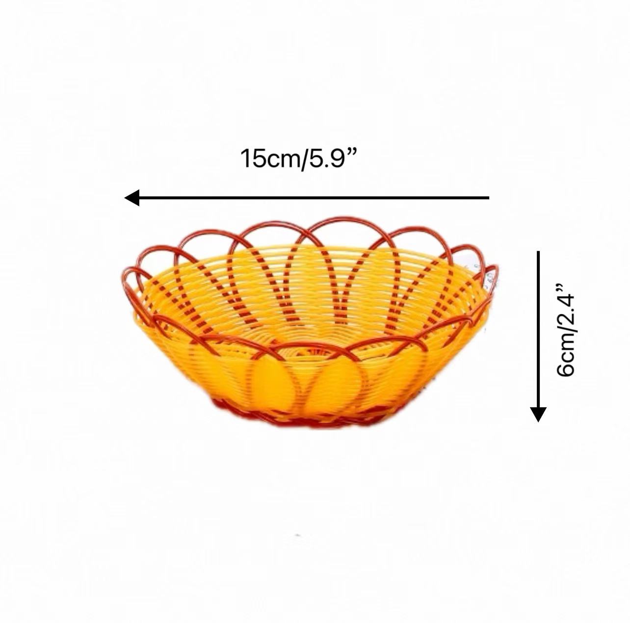 CHEFCO,RWB-156,Panier de service rond tressé à bordure orange