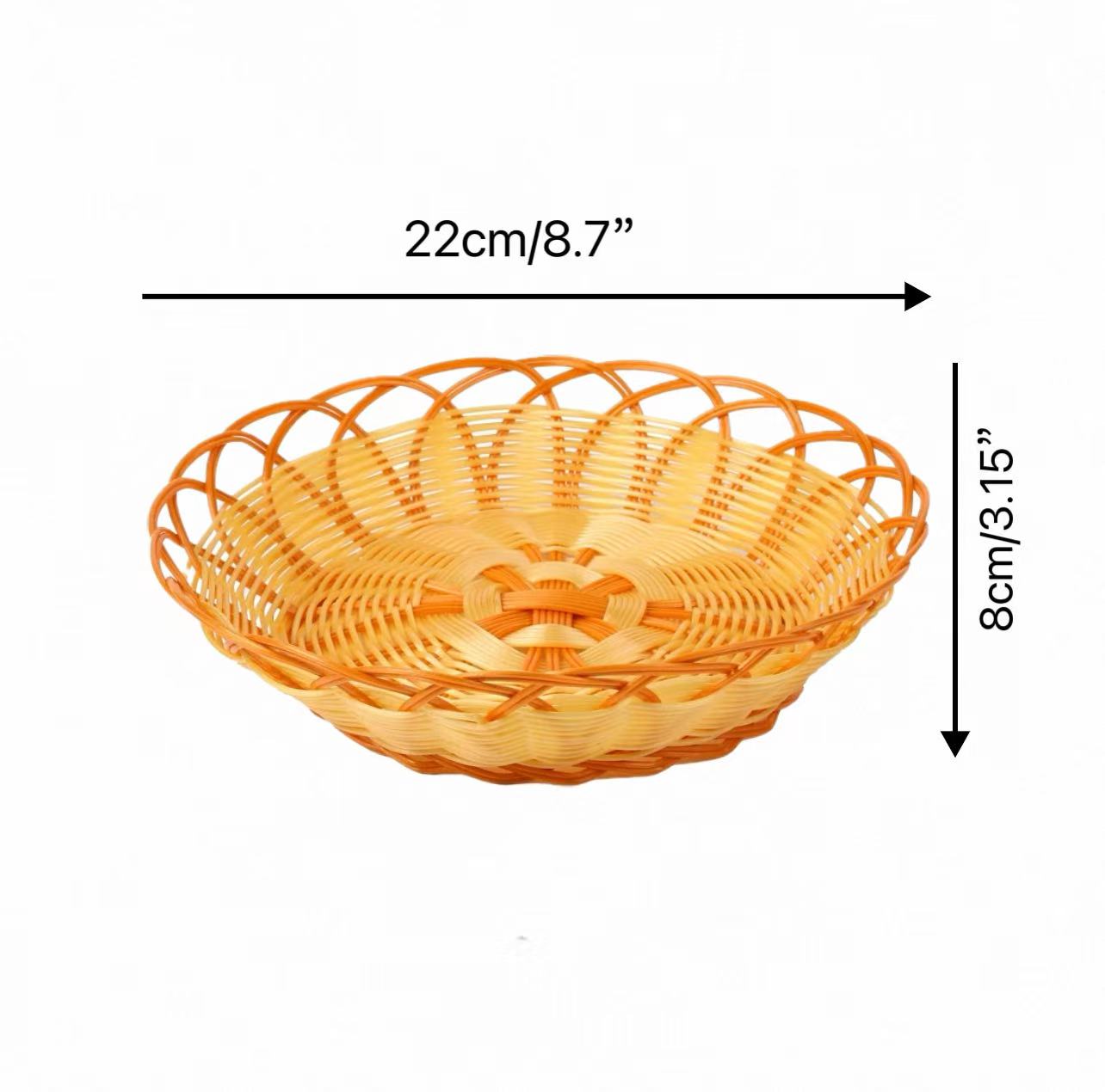 Panier de service rond en osier tressé noir