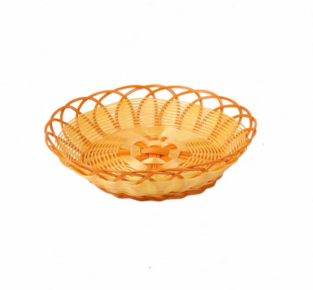 Panier de service rond en osier tressé noir