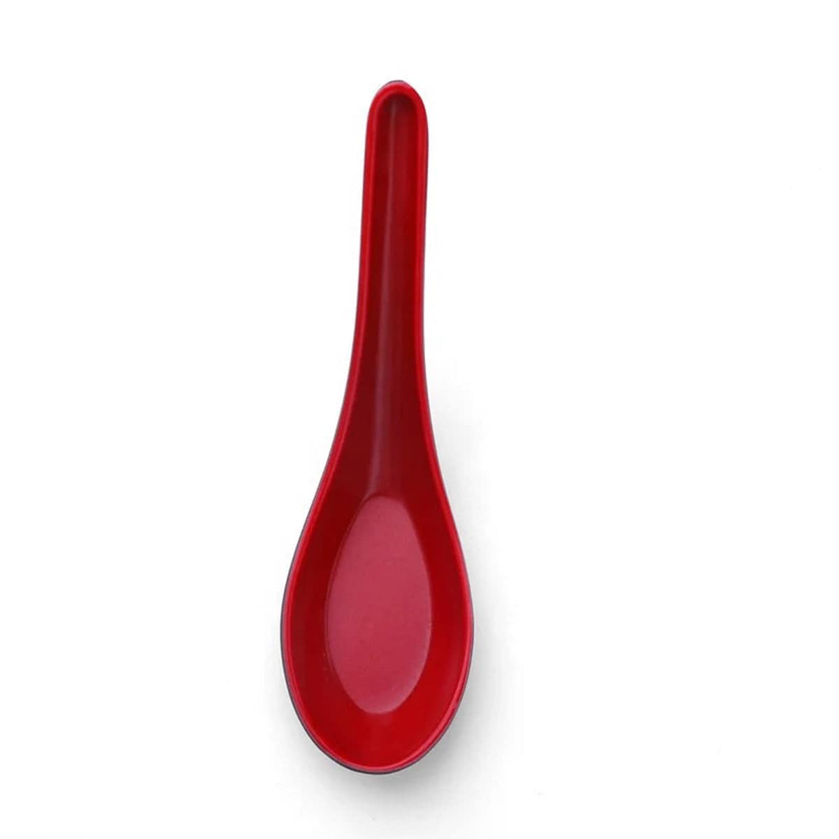 CHEFCO, S500R, Black and Red Melamine Soup Spoon 12pcs - Chefcoca