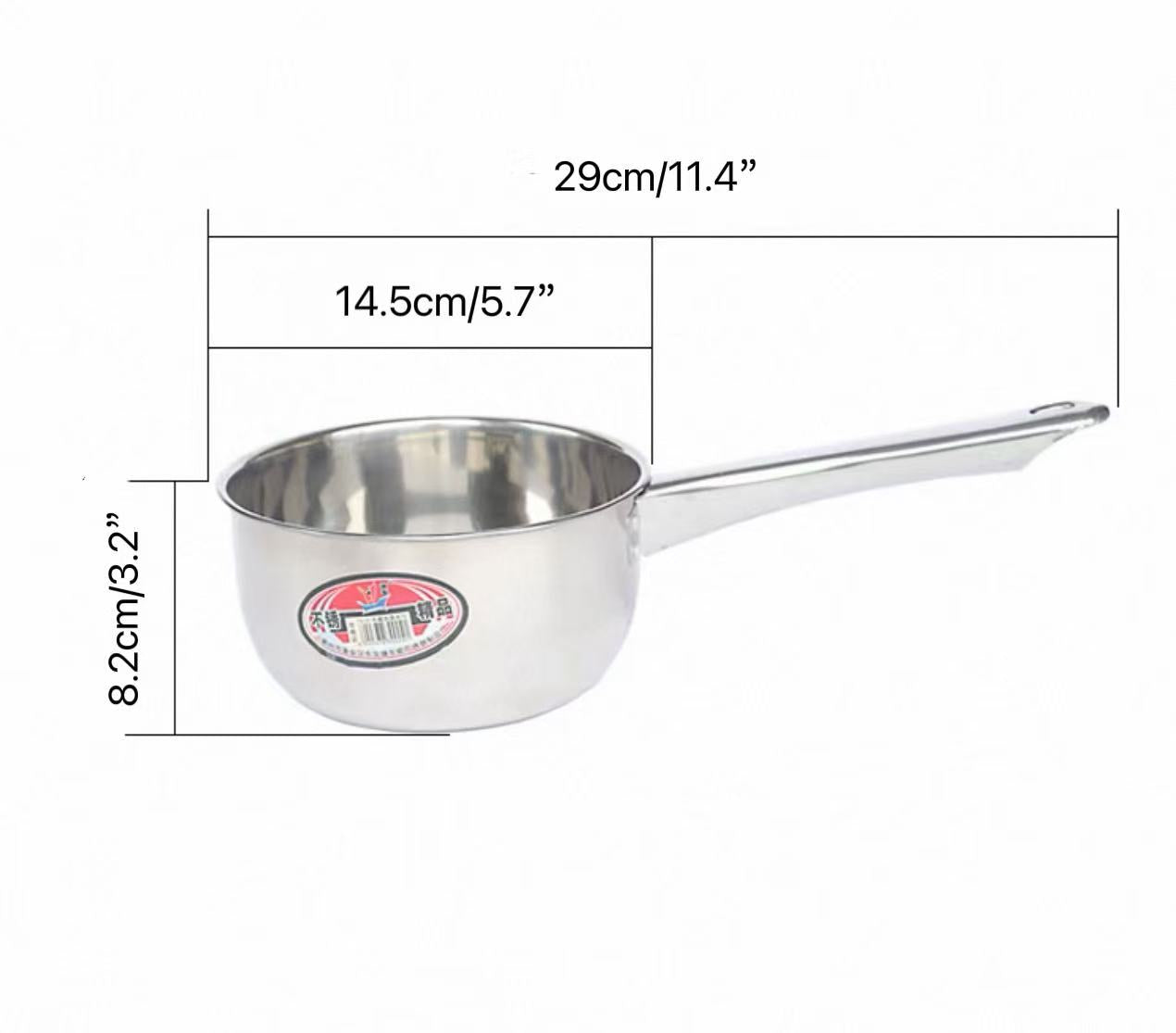 Louche à eau en acier inoxydable (18 cm de diamètre x 10 cm de hauteur, manche de 18 cm)