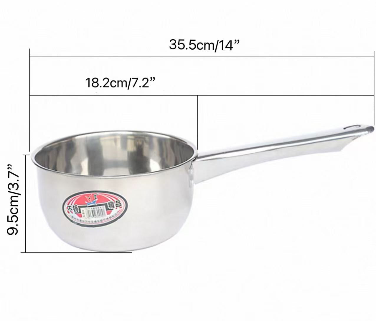 CHEFCO SAP-18 , 18cm Stainless Steel Water Sauce Pan with Long Handle