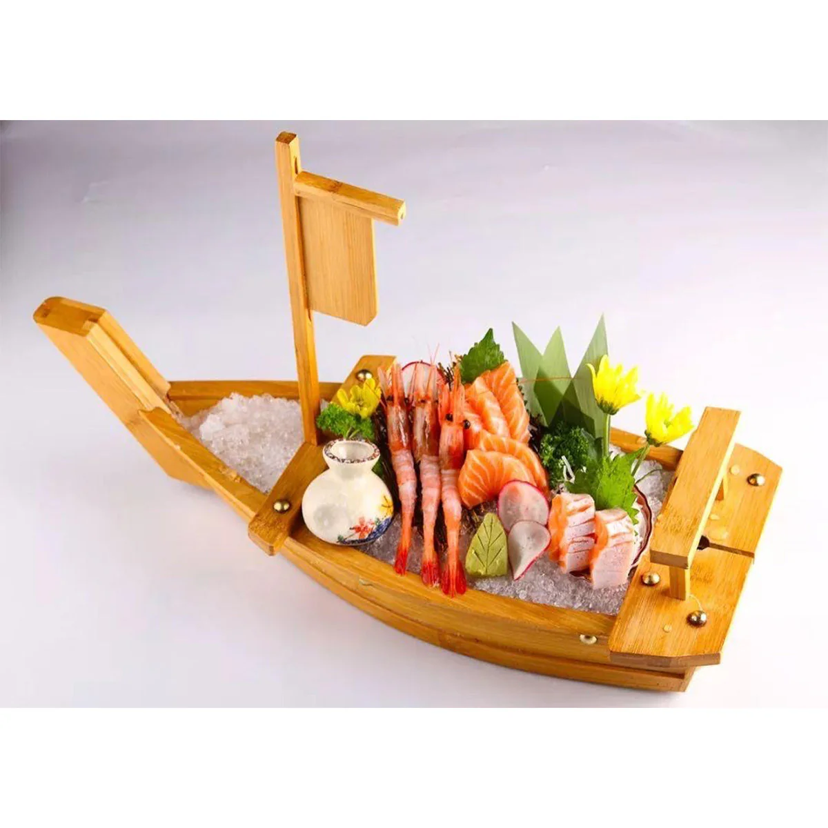 CHEFCO,SBB-60, Bamboo Sushi Serving Boat (60cm/23.6" L) - Chefcoca