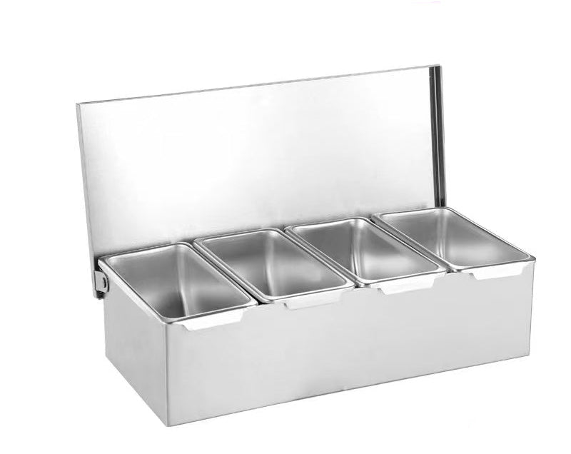 CHEFCO,SDP-4 ,4 Condiment Holder with Stainless Steel base - Chefcoca