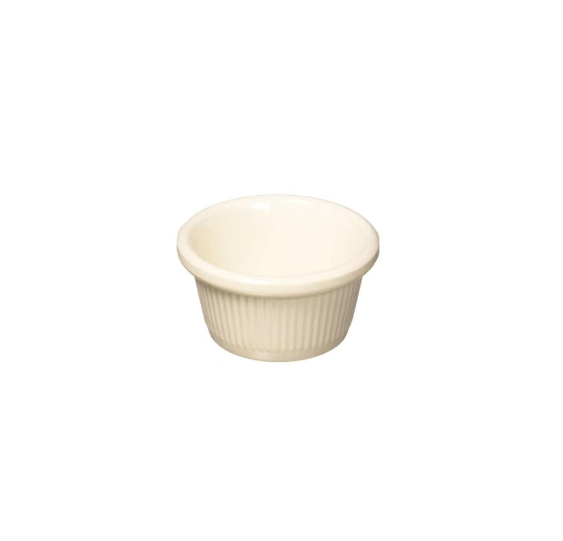 CHEFCO,SE-RFM-2B, Melamine Ramekin Fluted, 2 oz, Beige ,1PC - Chefcoca