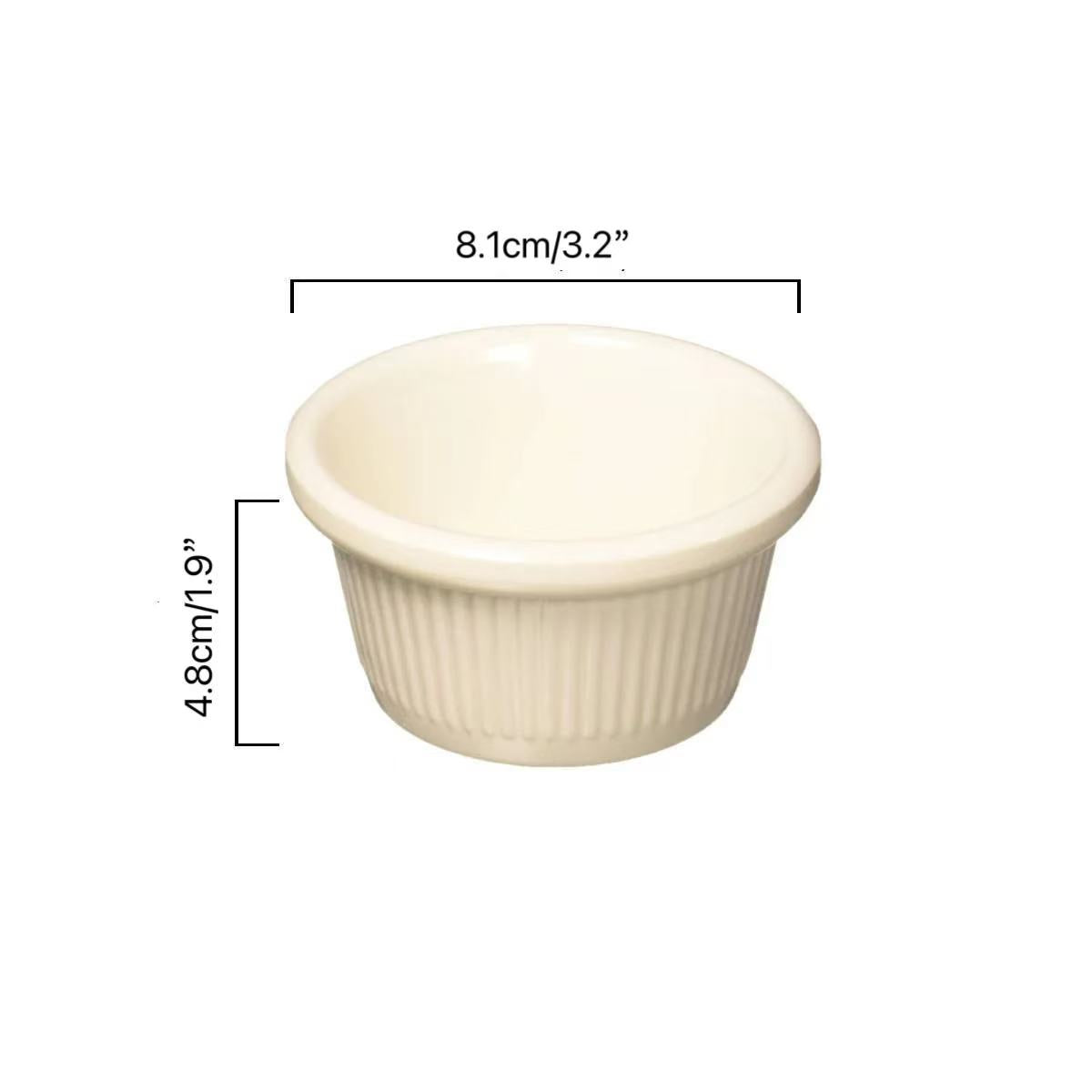CHEFCO,SE-RFM-4B, Melamine Ramekin Fluted, 4 oz, Beige ,1PC - Chefcoca