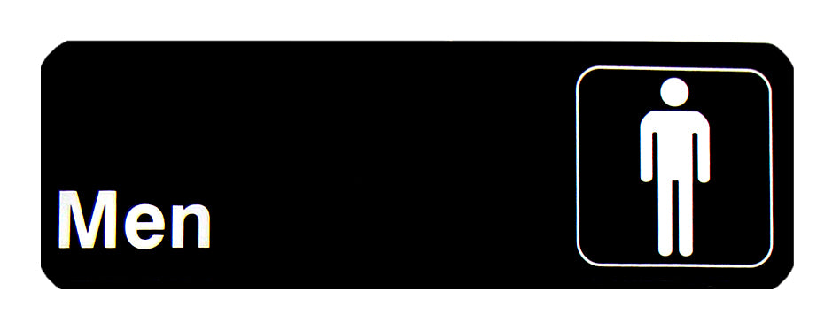 CHEFCO,SGN-395,Information Signs, "Men" Sign,Black,9"Wx 3"H - Chefcoca