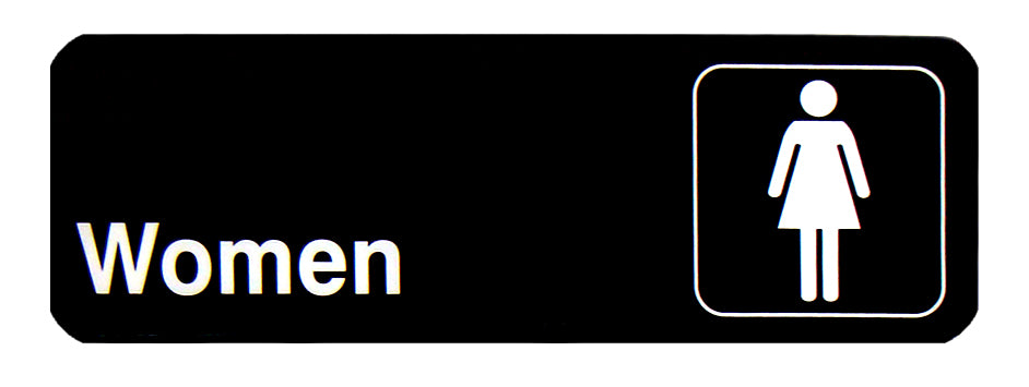 CHEFCO,SGN-396/SGN-312,Information Signs, "Women" Sign,Black,9"W x 3"H