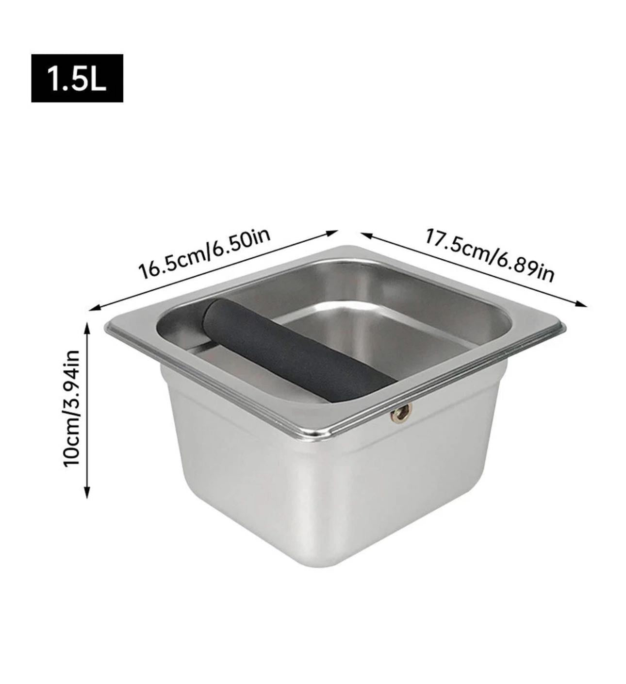 CHEFCO,SKB-604, Stainless Steel Knock Box with Rubber Bar 1.5L