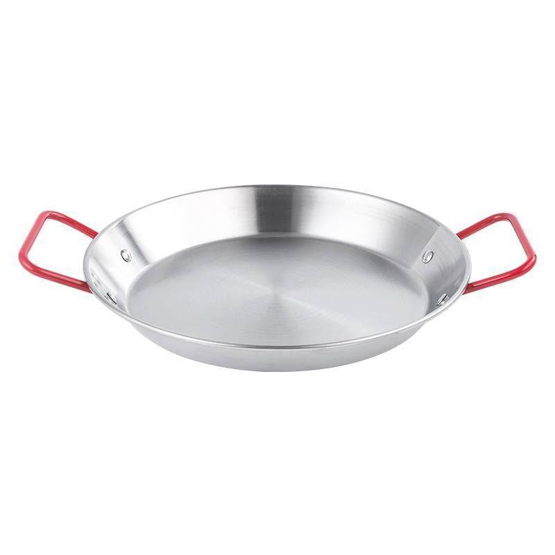 CHEFCO,SPP-28S, 11.3" /28.8cm Dia Paella Pan with Polished Stainless Steel with Red Handle - Chefcoca
