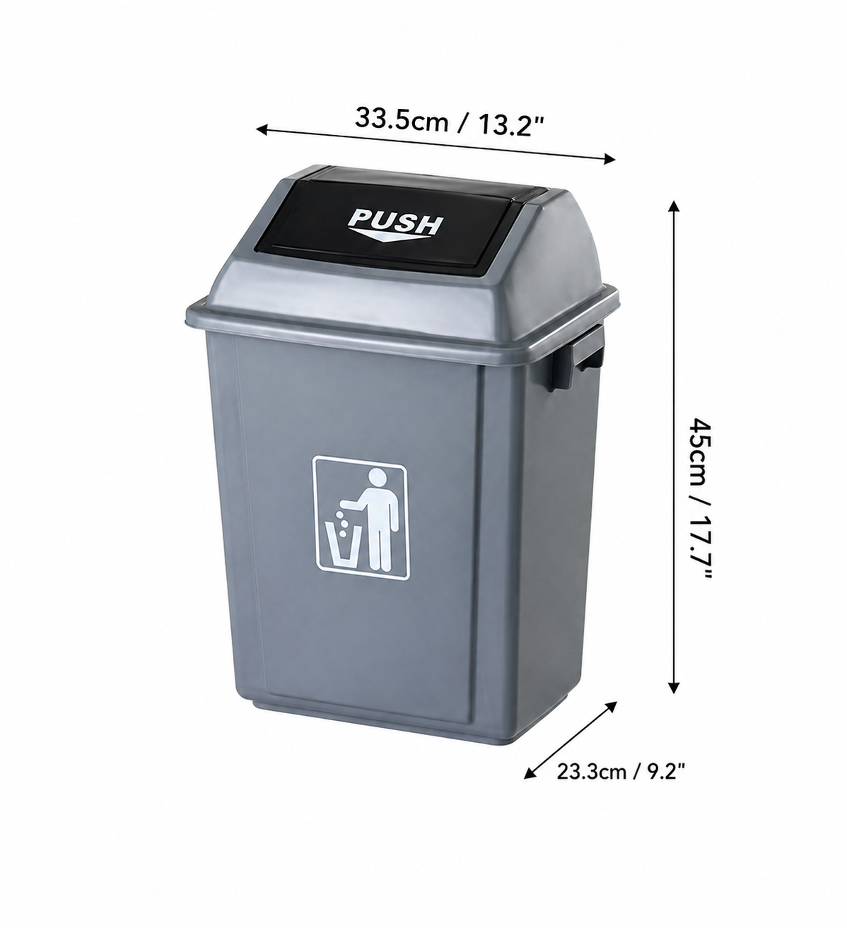CHEFCO,STC-1,Trash Can Swing-Top Lid , (Small) 13.2"X9.2x17.7" - Chefcoca