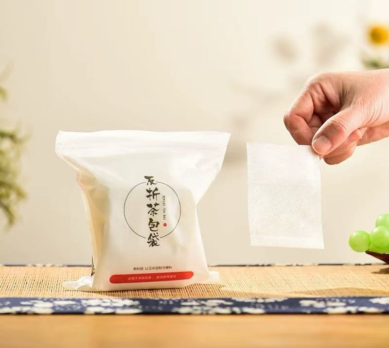 CHEFCO,TB-100A, Refolded Dispoable Tea Bag-PLA Corn fiber material-100pcs/bag - Chefcoca