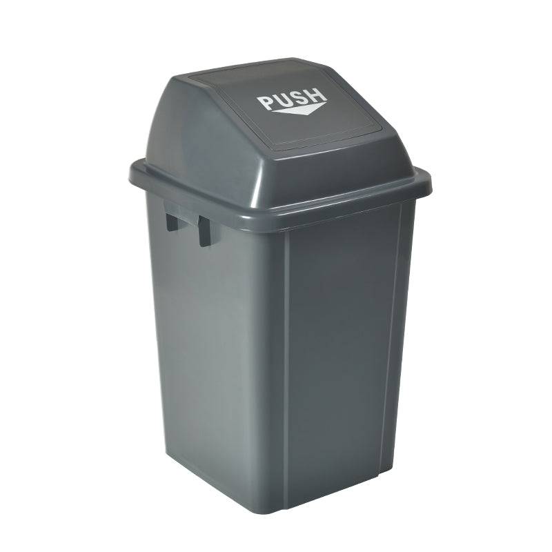 CHEFCO,TCWL-60,Grey Trash Garbage Can Bin with Push Down Lid 60L