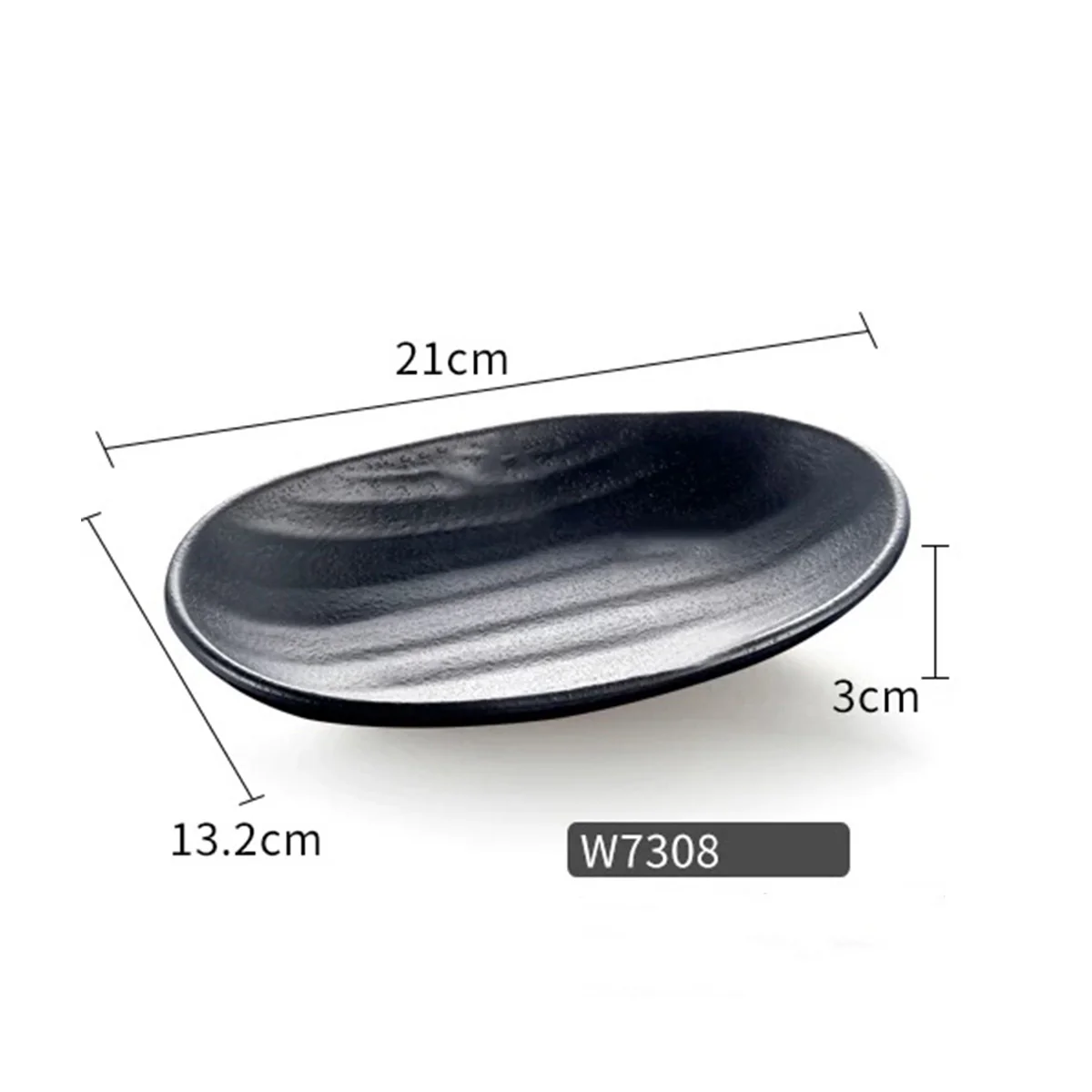 CHEFCO, W7308, 8" Linear Pattern Oval Melamine Plate - Chefcoca