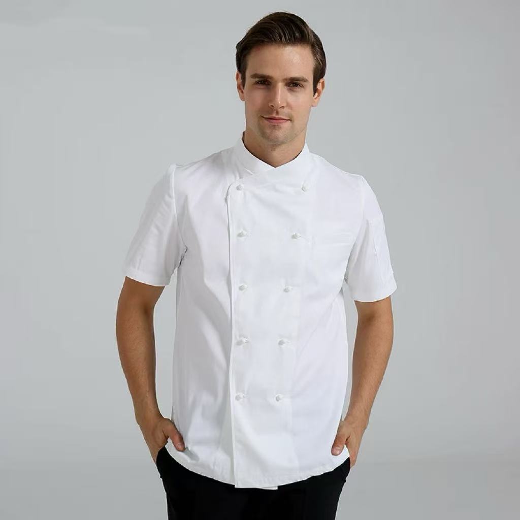 CHEFCO,WCC-1-3XL, Short-Sleeved White Chef Clothes - Chefcoca