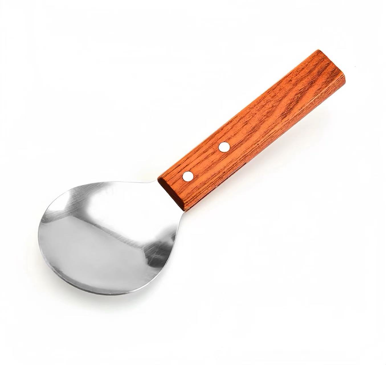 CHEFCO,WFS-3, Small Stainless Steel Food Paddle with Wood Handle(80mm/3.15" Dia) - Chefcoca